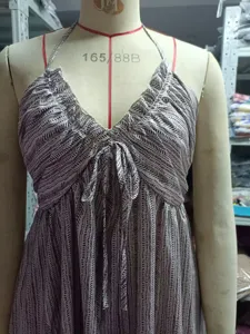 Women halter neck sleeveless long dress casual printed summer beach maxi dress with front tie