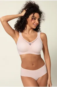 Set reggiseno jelly sottile senza cuciture a spallina larga e mutandine rosa chiaro.