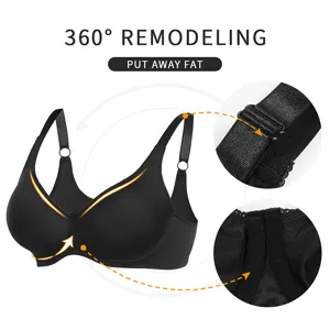 Reggiseno nero senza ferretto con spalline regolabili e design modellante confortevole.