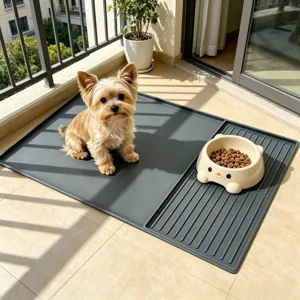Silicone pet feeding mat waterproof non-slip dog food bowl mat floor protector for cats.
