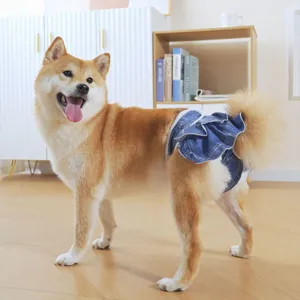 Honden fysiologische broek schattige denim puppy luier ademende sanitaire shorts detail