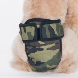 Dog sanitary pants camo belly band pet diaper with adjustable velcro straps comfortable