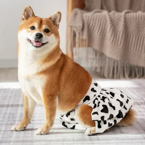 Cute cow print dog physiological pants skirt for female dogs, breathable and absorbent.