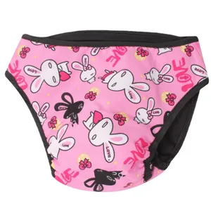 Simpatici pantaloni fisiologici per cani con stampa coniglio rosa, pannolino mestruale.