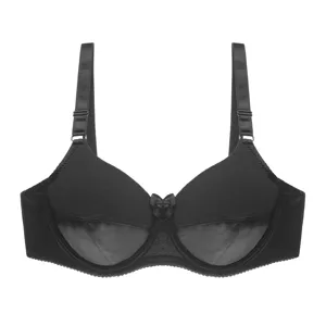 Close up view of the elegant black contour bra showcasing fine stitching and smooth fabric.