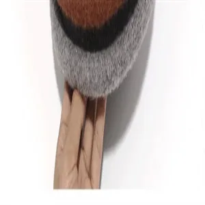 Close-up detail of winter plush bucket hat, soft texture, stylish casual warm headwear.