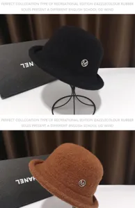 Classic women wool dome bucket hat retro British Hepburn style autumn winter warm fisherman hat