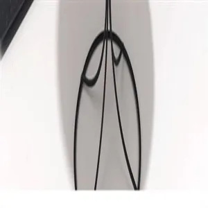 Black metal wire hat structure detail, minimalist design, durable frame display accessory.