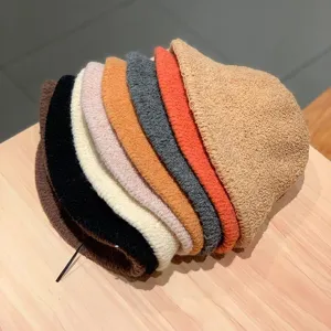 Cozy plush bucket hat for women, autumn winter solid color warm fuzzy fisherman cap basin hat.
