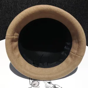 Women autumn winter retro rolled brim bucket hat chic vintage french style cloche hat solid