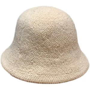 Korean autumn winter casual solid color fuzzy bucket hat soft warm fleece basin hat for women
