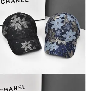 Donna Estate Pizzo Floreale Cappello da Baseball Traspirante Rete Cappello Sole