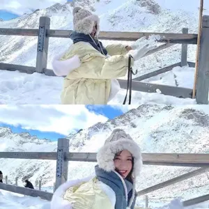 Fluffy rabbit fur Leifeng hat for women, winter thickened warm ear protection knitted hat with pom pom.