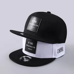 Gorra de Béisbol Hip Hop Unisex de Lona con Visera Plana y Parche de Cuero Brooklyn Twenty Bordada Sombrero de Sol al Aire Libre