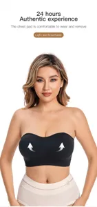 Women's strapless bra seamless wireless tube top with removable chest pads for daily comfort.