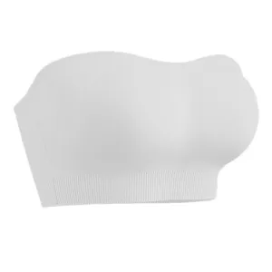 Women seamless strapless bandeau bra white wirefree padded tube top basic underwear summer