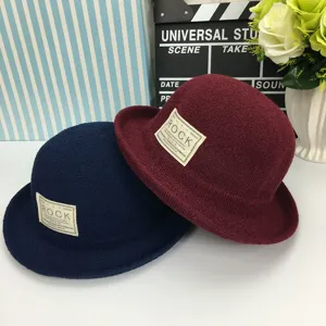 Klassischer Retro Rollrand Fischerhut für Damen, lässige Herbst Winter Baumwoll Mütze.
