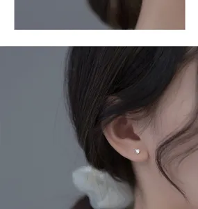 Minimalistische s925 silber herz geformte diamant ohrstecker für damen elegantes schmuck