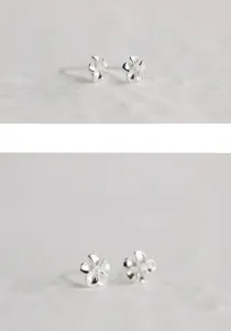S925 Silber Frangipani Blumen Ohrstecker süßer minimalistischer Ohrschmuck für Damen