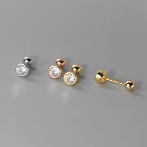 Minimalistische 925 Silber Zirkonia Ohrstecker Knorpel Piercing Schmuck Set Eleganz