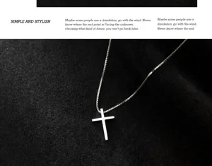 Minimalistische s925 silber kreuz anhänger halskette elegante box kette schmuck damen.