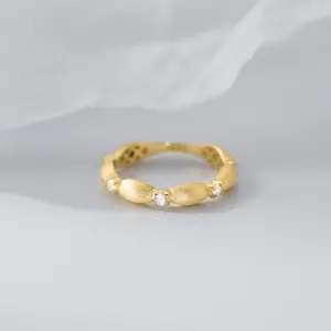 Exquisiter S925 Sterlingsilber gebürsteter Diamantring, frischer ins Stil Nischen-Design Schmuck.