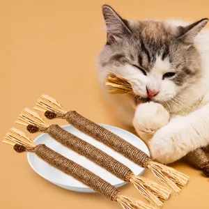 Silberwein Katzen Kauschlauch Hanfseil Zahnpflege Spielzeug für Haustiere Zähne sauber