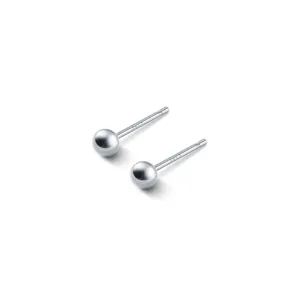 Minimalistische S925 Sterling Silber Kugel Ohrstecker kleine runde Ohrringe Schmuck.