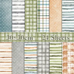 Carta scrapbooking toni terra dettaglio, striscia acquerello pois sfondo fai da te.