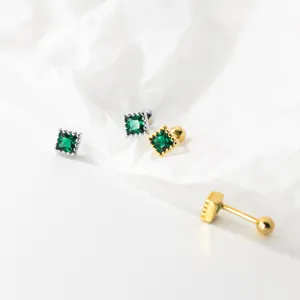 925 Sterlingsilber Quadratische Ohrstecker Für Damen Kleine Geometrische Strass Ohrringe Koreanischer Stil Minimalistischer Schmuck Geschenk