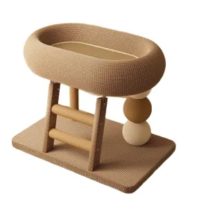 Multifunktionaler Sisal Katzenkratzbaum Katzenbett Klettergerüst Interaktives Spielzeug Für Katzen Ruhe Und Spiel