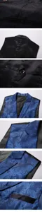 Hombre vintage paisley jacquard chaleco traje slim fit casual novio detalle vista