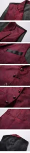 Chaleco vintage jacquard paisley hombre detalle primer plano muestra textura botones