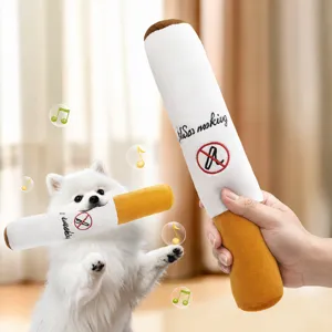 Lustiges Zigaretten Pluesch Hundespielzeug quietschendes Kauspielzeug Rauchstopp Kissen