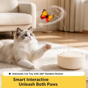 Automatic Cat Toy Electric Rotating Butterfly Teaser Toy USB Charging Interactive Pet Toy For Cat Exercise Self Amusement