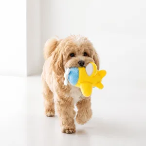 Cute plush dog toy interactive bite resistant squeaky toy for small medium puppies pets
