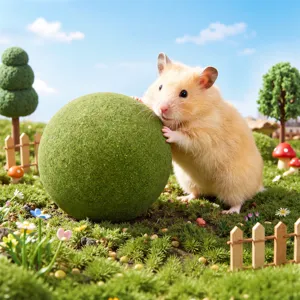 Natural Hay Grass Chew Ball Small Animal Teething Toy Hamster Molars Cleaning Pet Toy