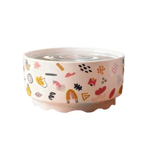 Ceramic constant temperature heated cat bowl cute pet water dispenser winter warm bowl