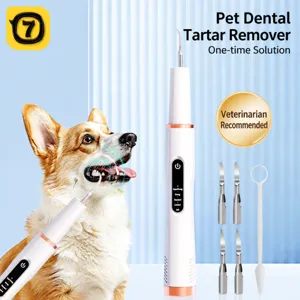 Pet Ultrasonic Dental Calculus Remover Dog Cat Electric Teeth Cleaner Oral Care Tool 5 Modes Waterproof USB Charging