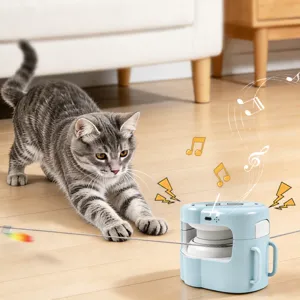 Intelligentes Automatisches Katzenjagd-Spielzeug Interaktives Elektronisches Teaser-Spielzeug Mit Vogellaut Fernbedienung USB Aufladbar Haustierspielzeug