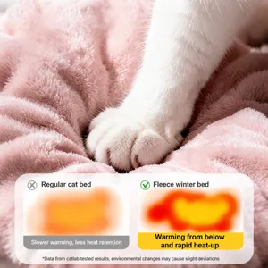 Cama de felpa acogedora para mascotas, cálida y suave para perros y gatos en invierno.
