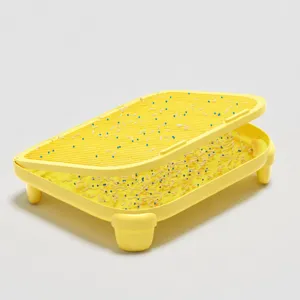 Double layer cat litter trapping mat detail view with mesh filter surface and large capacity