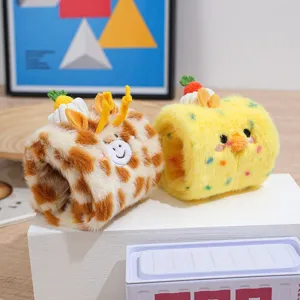 Plush swiss roll cat toy cute animal crinkle paper interactive pet toy for cute kittens