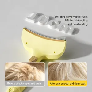 Wide-blade pet deshedding comb for cats and dogs, featuring a 10cm effective grooming width.