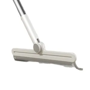 Multi-functional pet hair removal brush floor scraper rubber broom for home carpet sofa cleaning