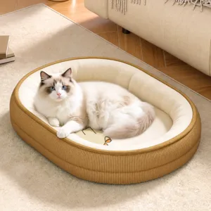 Cozy pet bed for cats and dogs, removable washable inner core, soft and warm cushion for all seasons.