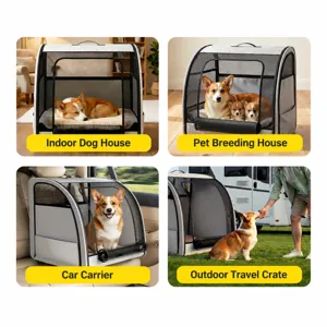 Foldable pet car seat bag and portable cat dog carrier tent for travel outdoor use.
