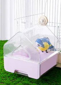 Vasca da bagno trasparente per uccelli box doccia per gabbia accessori animali domestici