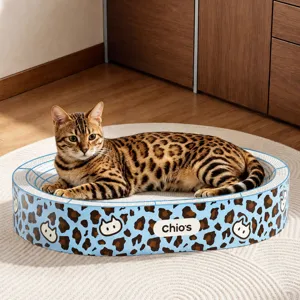 Dicker gewellter Katzenkratzer runder Kratzball Pappe Katzenbett Haustier Kratzmöbel