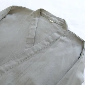 Pigiama kimono giapponese uomo dettaglio cotone grigio morbido abbigliamento casa collo